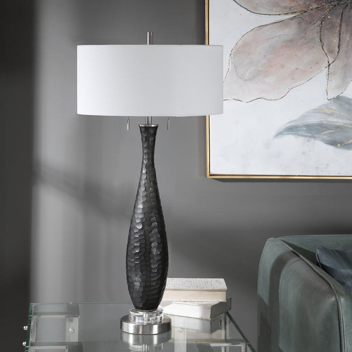 Uttermost Jothan Frosted Black Table Lamp 26373