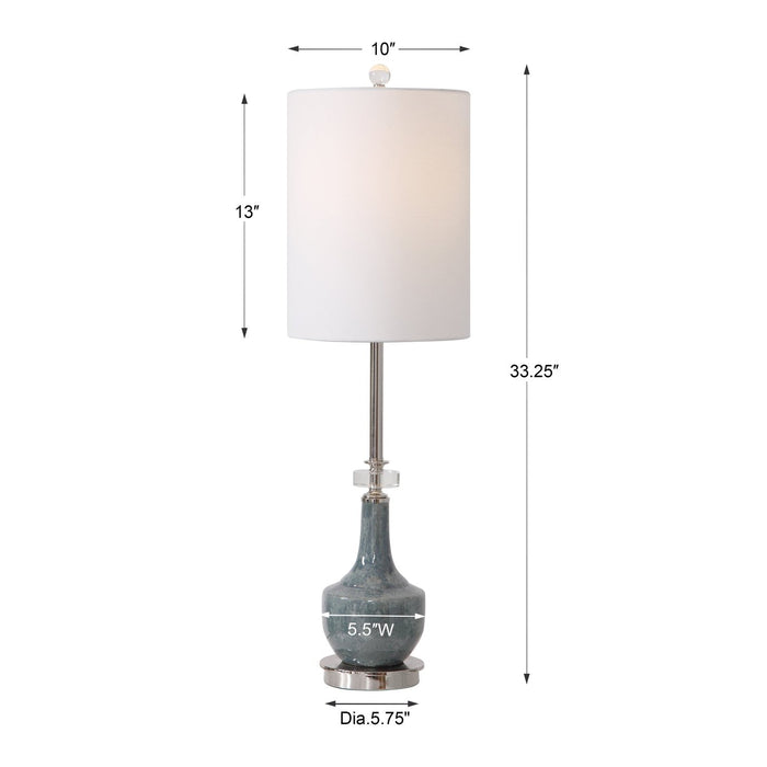 Uttermost Piers Mottled Blue Buffet Lamp 29698-1