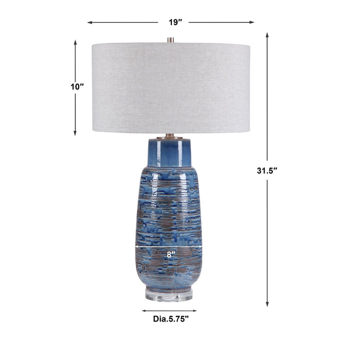 Uttermost Magellan Blue Table Lamp 28276