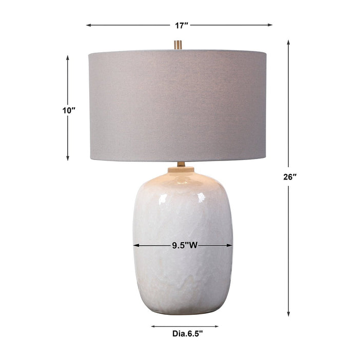 Uttermost Winterscape White Glaze Table Lamp 28390-1