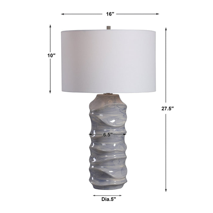 Uttermost Waves Blue & White Table Lamp 28467