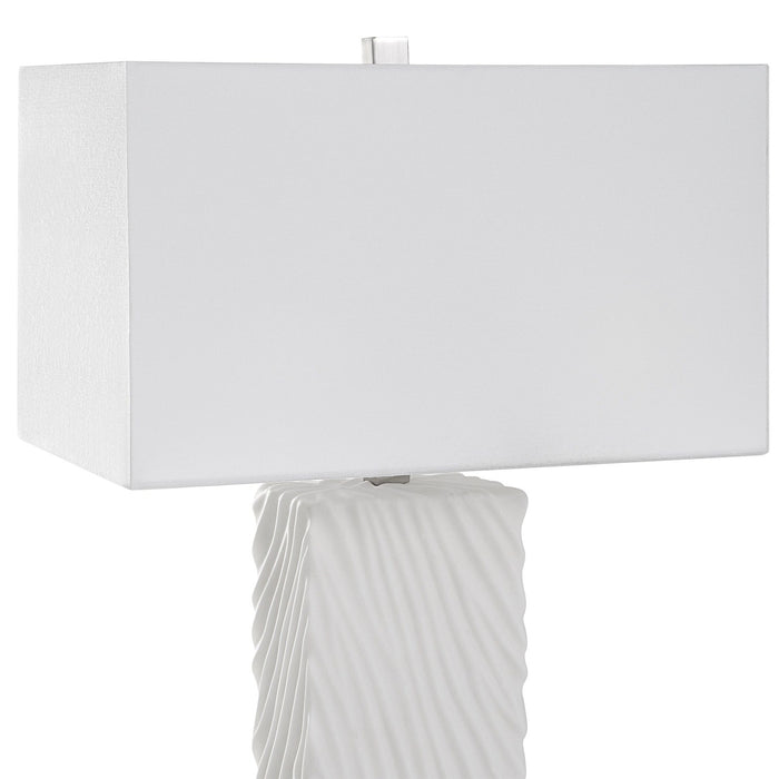 Uttermost Pillar White Marble Table Lamp 30066