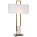 Uttermost Column White Marble Table Lamp 30160