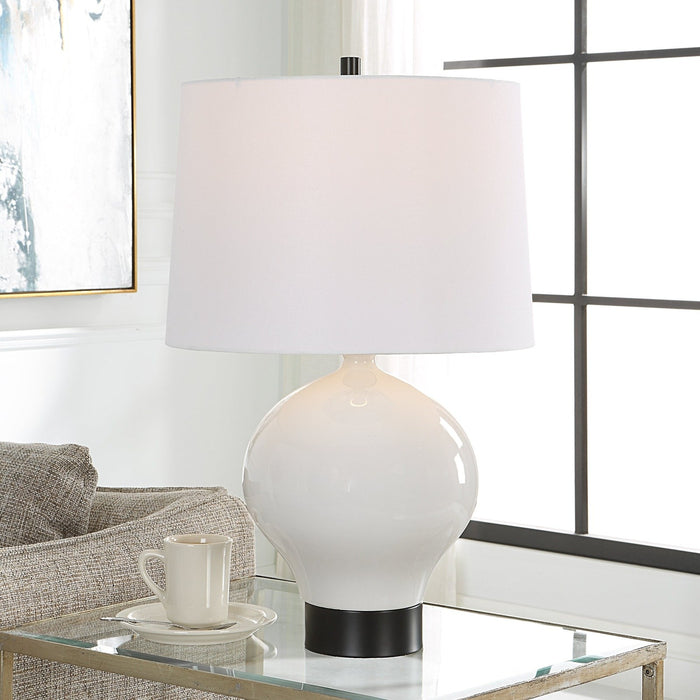 Uttermost Collar Gloss White Table Lamp 30182-1