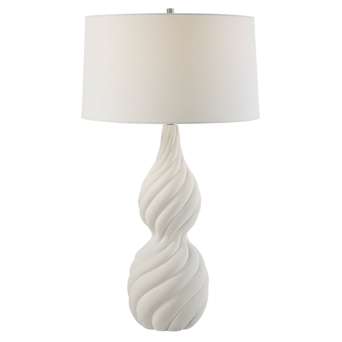 Uttermost Twisted Swirl White Table Lamp 30240