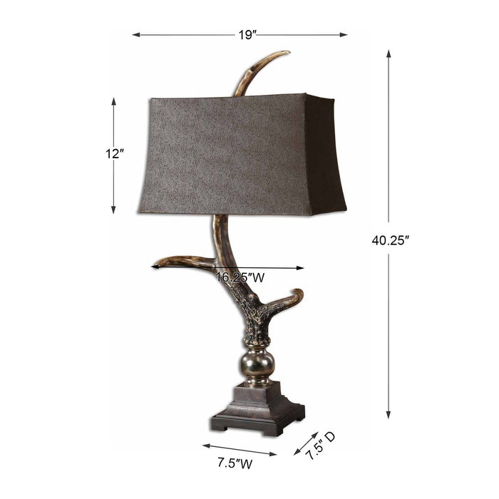 Uttermost Stag Horn Dark Shade Table Lamp 27960