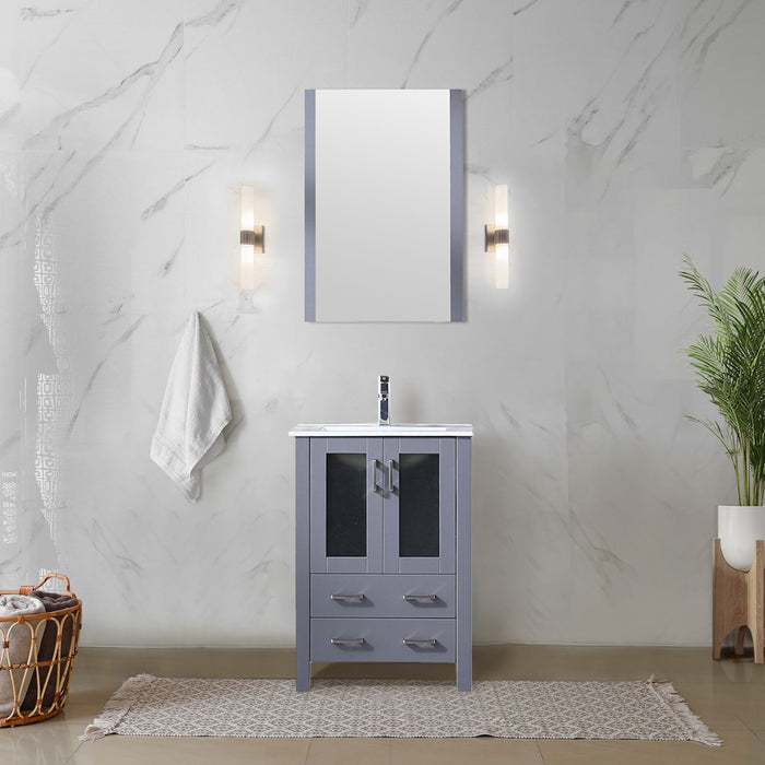 Lexora Home Volez Bath Vanity with Ceramic Countertop and Faucet