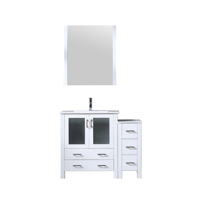 Lexora Home Volez Bath Vanity with Ceramic Countertop and Faucet