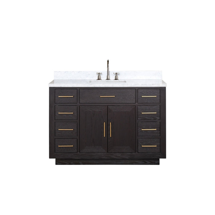 Lexora Home Abbey Bath Vanity with Carrara Marble Countertop