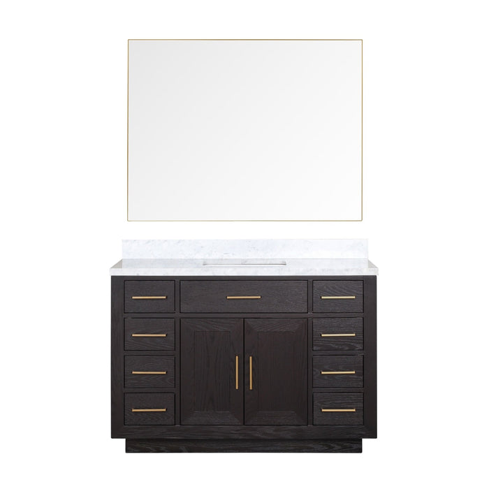 Lexora Home Abbey Bath Vanity with Carrara Marble Countertop