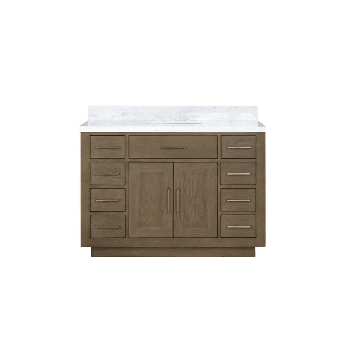 Lexora Home Abbey Bath Vanity with Carrara Marble Countertop