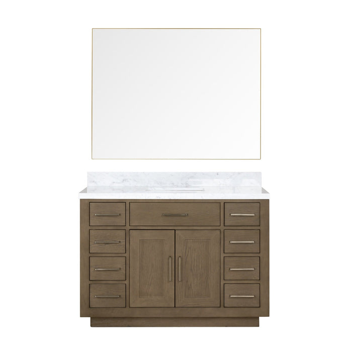 Lexora Home Abbey Bath Vanity with Carrara Marble Countertop