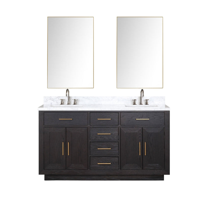 Lexora Home Abbey Bath Vanity with Carrara Marble Countertop