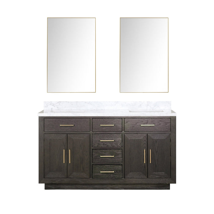 Lexora Home Abbey Bath Vanity with Carrara Marble Countertop