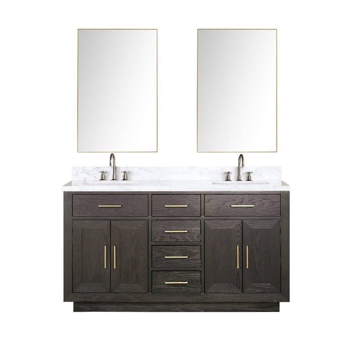 Lexora Home Abbey Bath Vanity with Carrara Marble Countertop