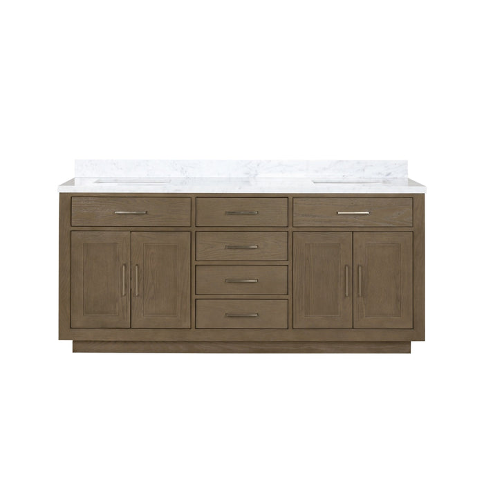 Lexora Home Abbey Bath Vanity with Carrara Marble Countertop