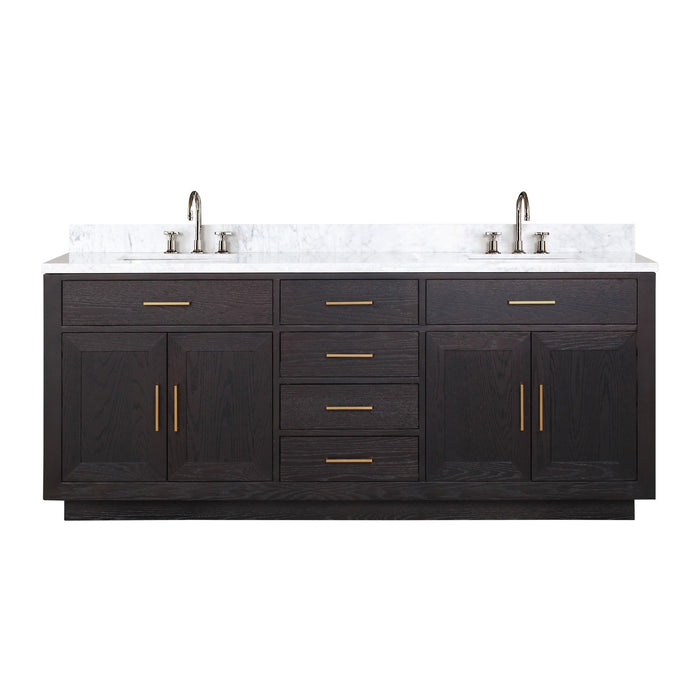 Lexora Home Abbey Bath Vanity with Carrara Marble Countertop