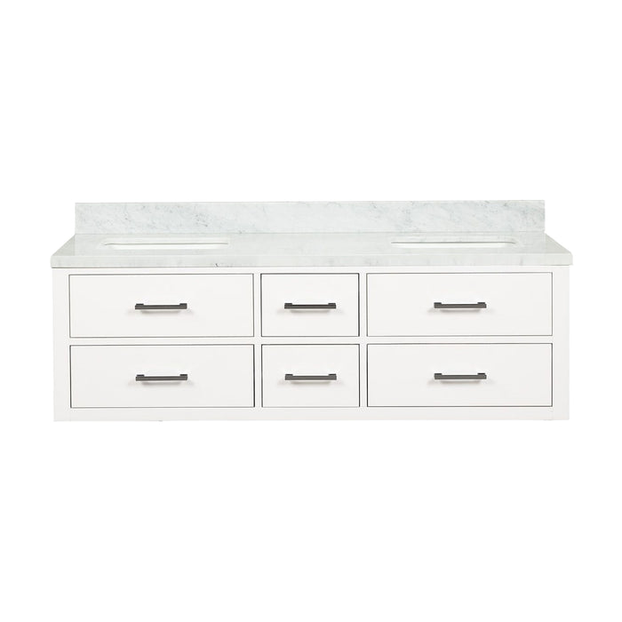 Lexora Home Castor Double Bath Vanity with Carrara Marble Countertop