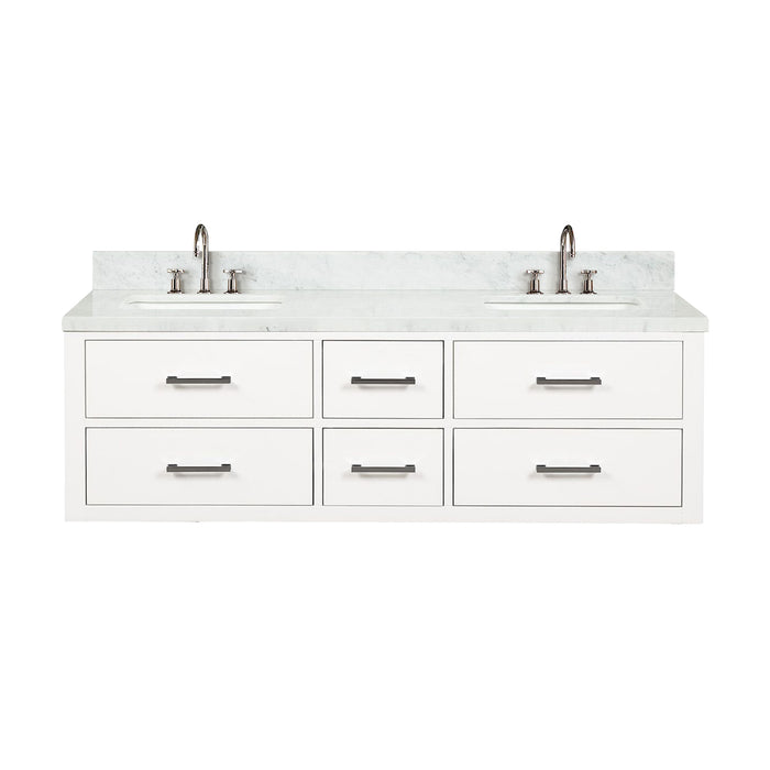 Lexora Home Castor Double Bath Vanity with Carrara Marble Countertop