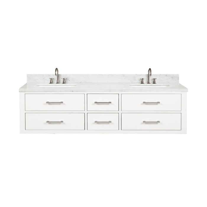 Lexora Home Castor Double Bath Vanity with Carrara Marble Countertop