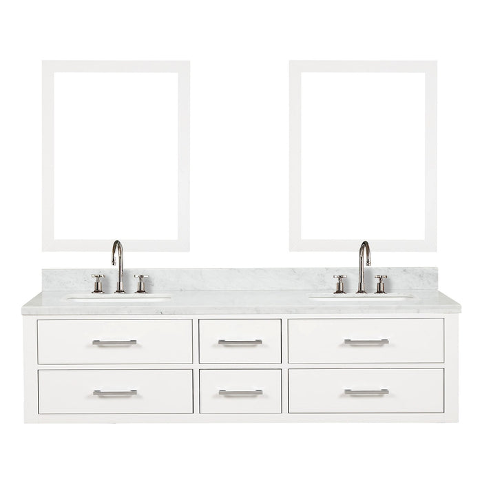 Lexora Home Castor Double Bath Vanity with Carrara Marble Countertop