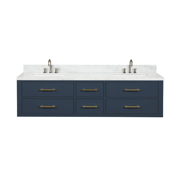 Lexora Home Castor Double Bath Vanity with Carrara Marble Countertop