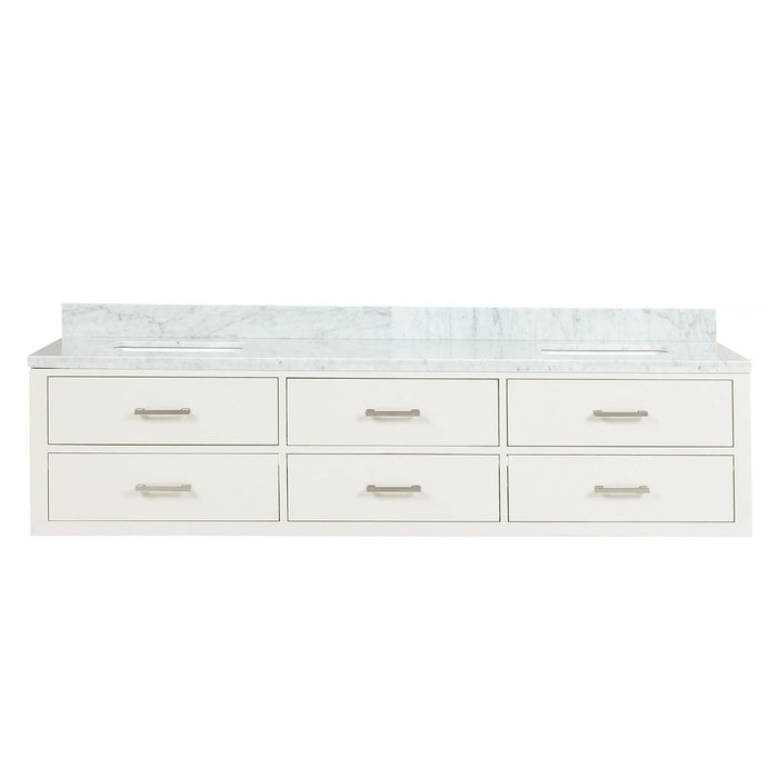 Lexora Home Castor Double Bath Vanity with Carrara Marble Countertop