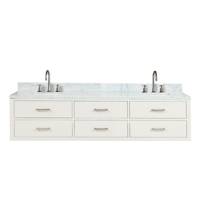 Lexora Home Castor Double Bath Vanity with Carrara Marble Countertop