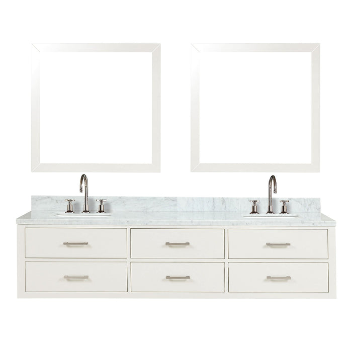 Lexora Home Castor Double Bath Vanity with Carrara Marble Countertop