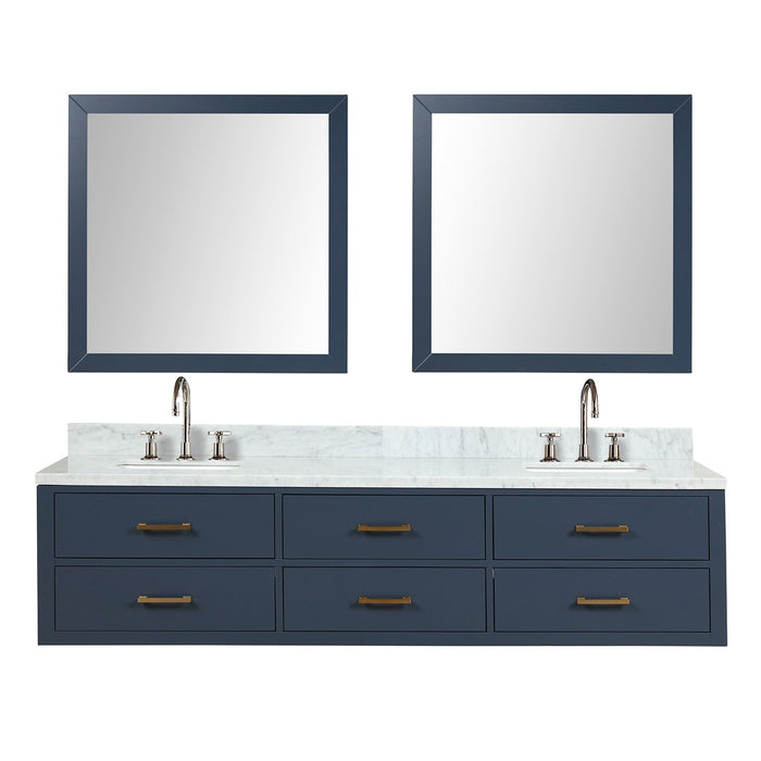 Lexora Home Castor Double Bath Vanity with Carrara Marble Countertop