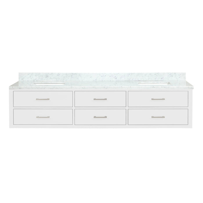 Lexora Home Castor Double Bath Vanity with Carrara Marble Countertop