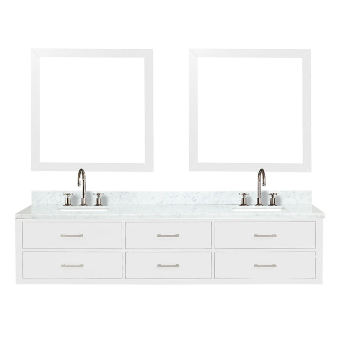 Lexora Home Castor Double Bath Vanity with Carrara Marble Countertop