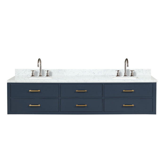 Lexora Home Castor Double Bath Vanity with Carrara Marble Countertop