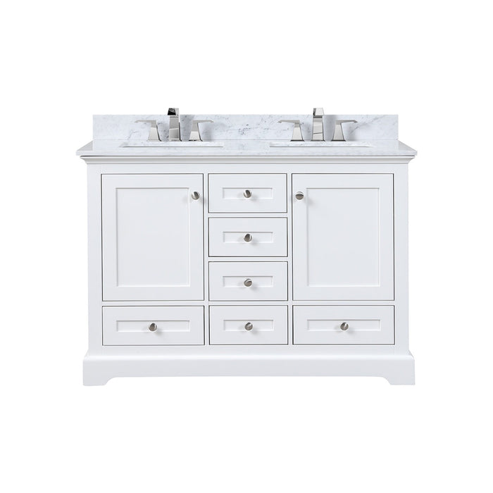 Lexora Home Dukes Bath Vanity with Carrara Marble Countertop