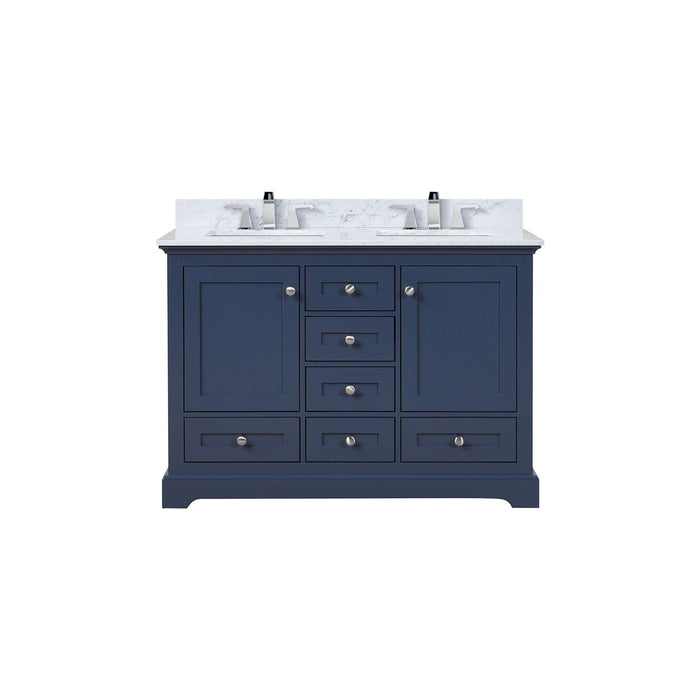 Lexora Home Dukes Bath Vanity with Carrara Marble Countertop