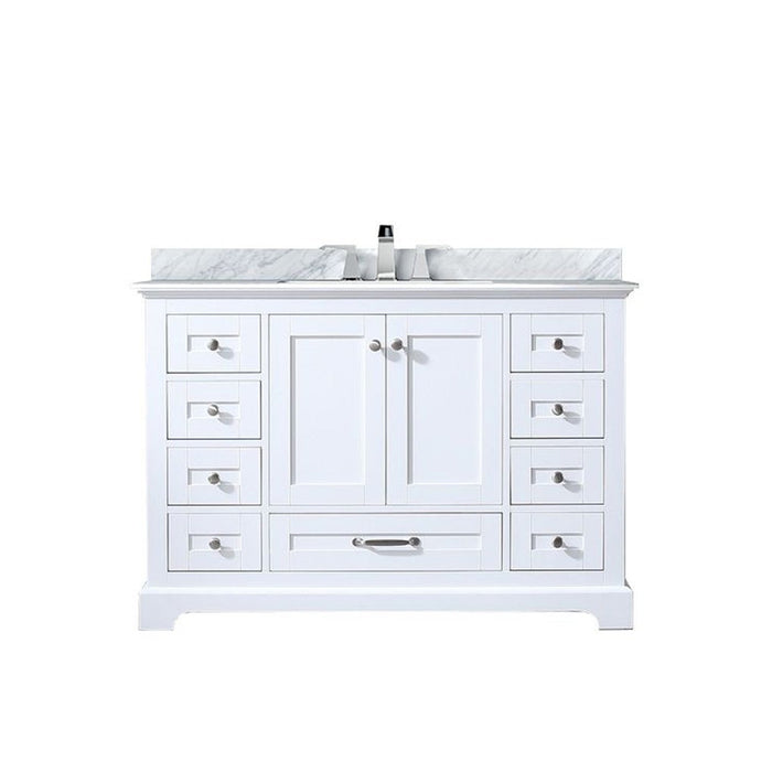 Lexora Home Dukes Bath Vanity with Carrara Marble Countertop