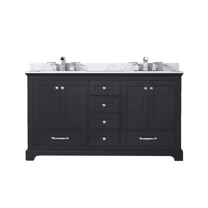 Lexora Home Dukes Bath Vanity with Carrara Marble Countertop