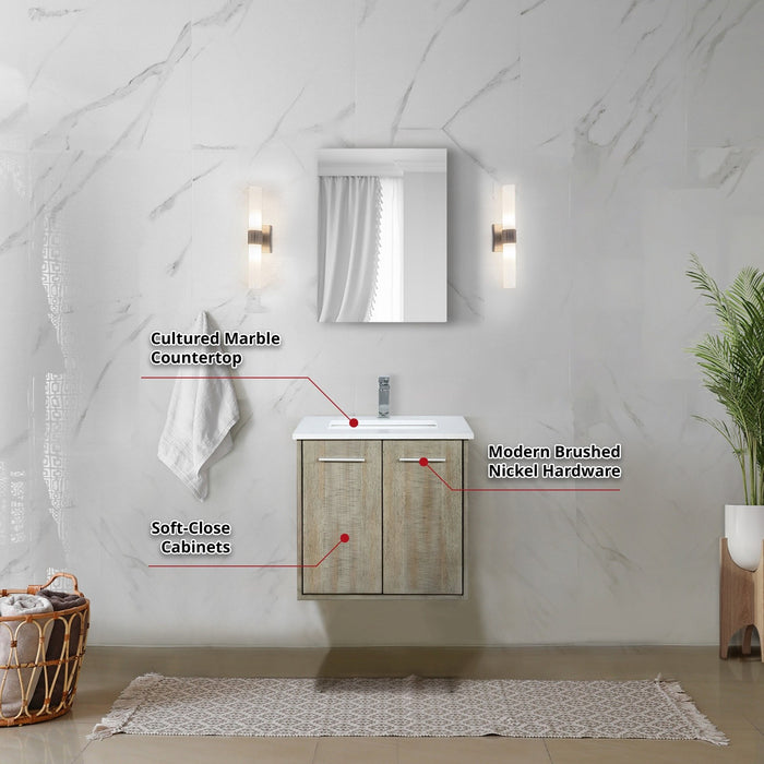 Lexora Home Fairbanks Bath Vanity with Cultured Marble Countertop