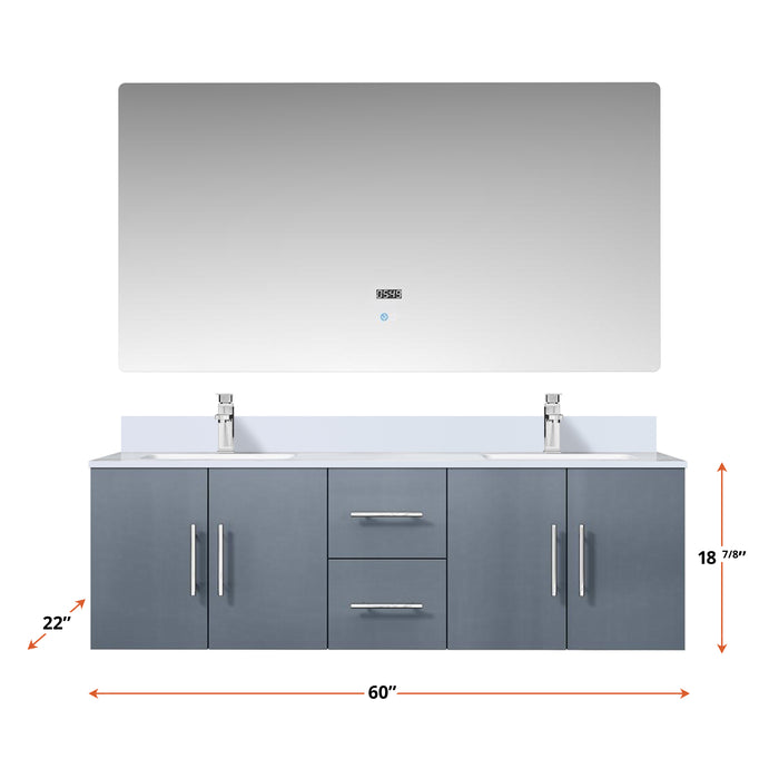 Lexora Home Geneva Bath Vanity with White Quartz Countertop