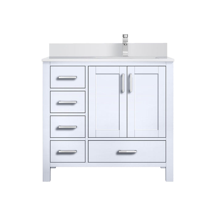 Lexora Home Jacques 36" Bath Vanity with White Quartz Countertop