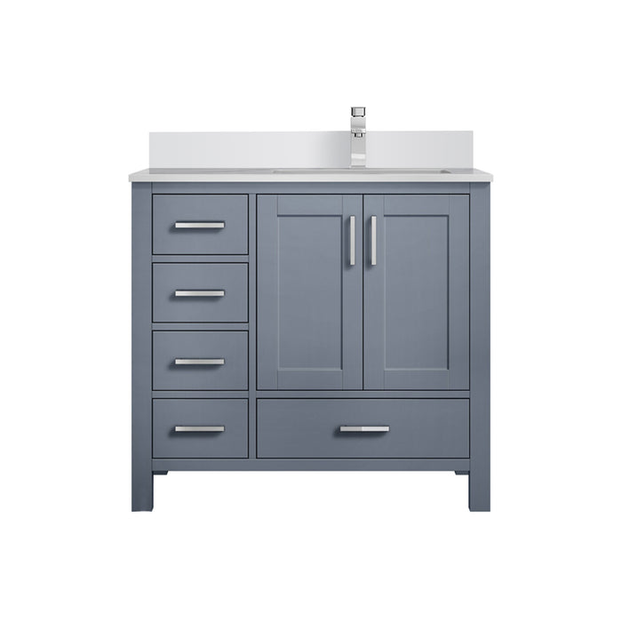 Lexora Home Jacques 36" Bath Vanity with White Quartz Countertop