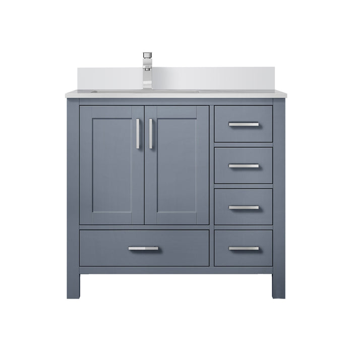 Lexora Home Jacques 36" Bath Vanity with Cultured Marble Countertop
