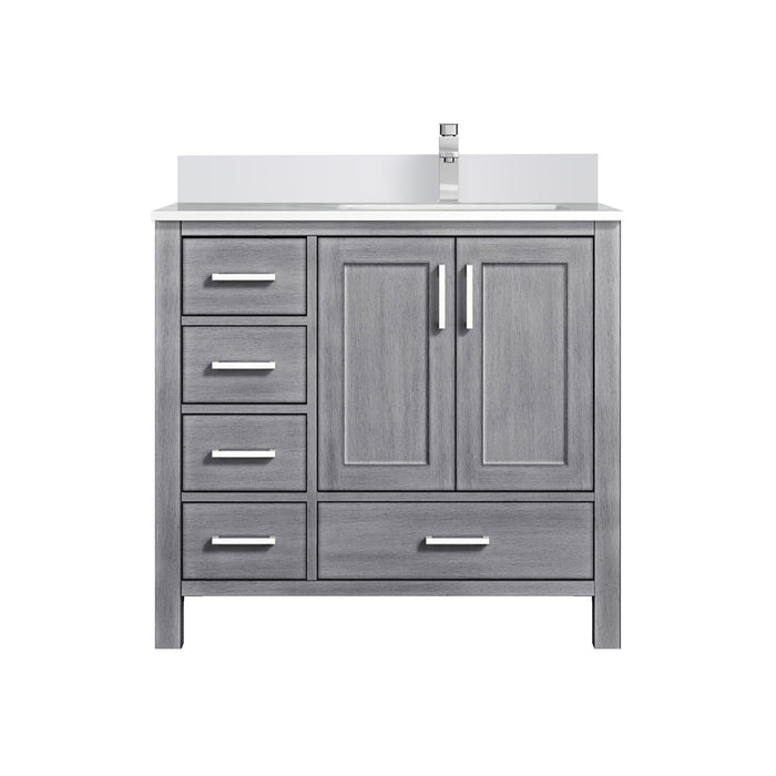 Lexora Home Jacques 36" Bath Vanity with White Quartz Countertop