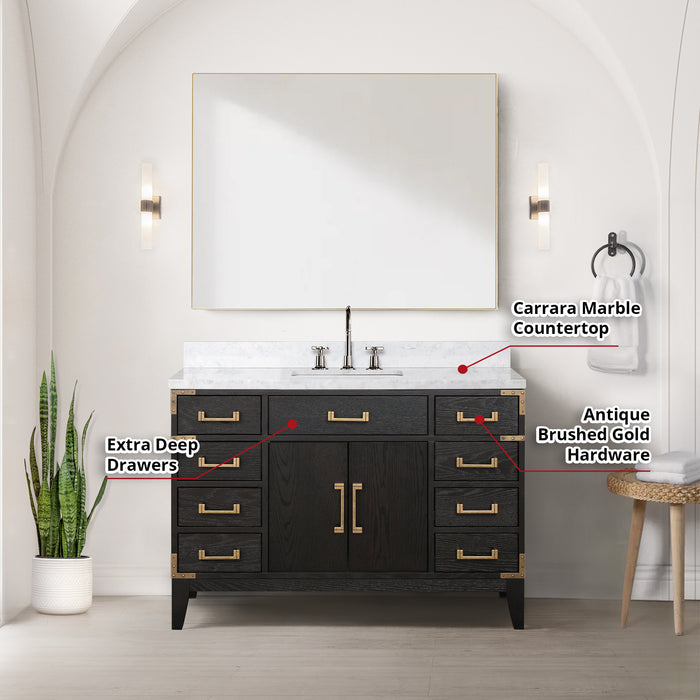 Lexora Home Laurel Bath Vanity with Carrara Marble Countertop