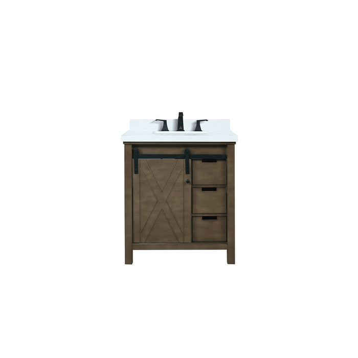 Lexora Home Marsyas Bath Vanity with White Quartz Countertop