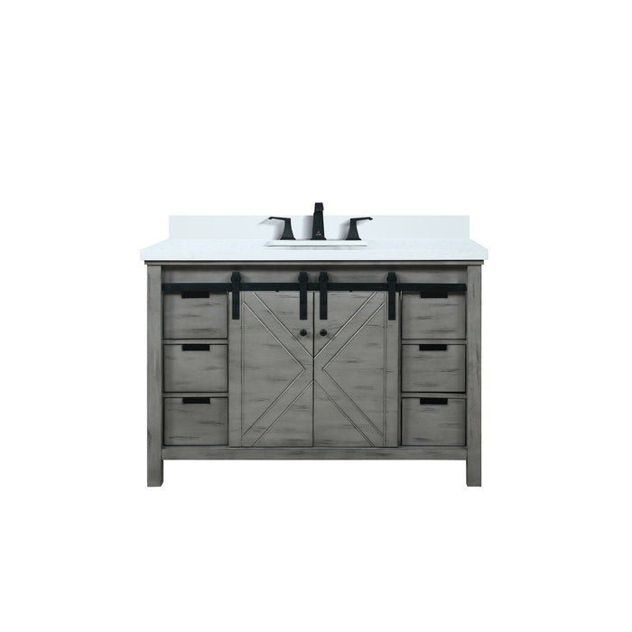 Lexora Home Marsyas Bath Vanity with White Quartz Countertop