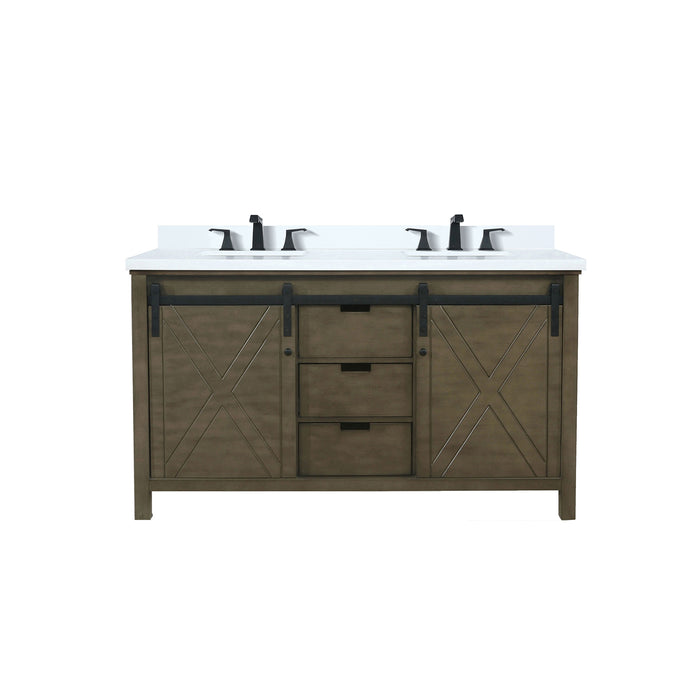 Lexora Home Marsyas Bath Vanity with White Quartz Countertop