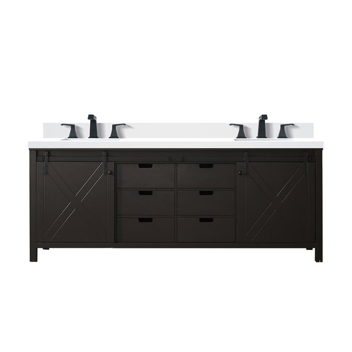 Lexora Home Marsyas Bath Vanity with White Quartz Countertop