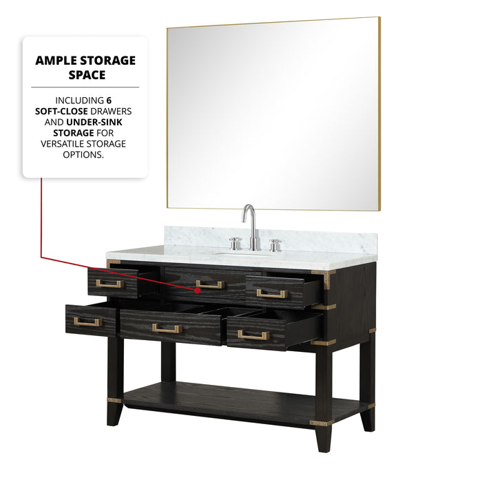 Lexora Home Norwalk Bath Vanity with Carrara Marble Countertop