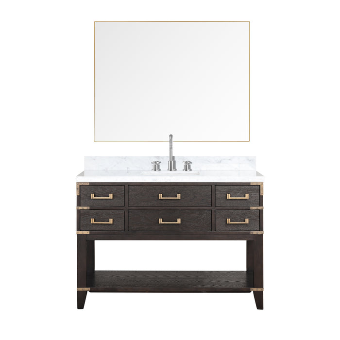 Lexora Home Norwalk Bath Vanity with Carrara Marble Countertop